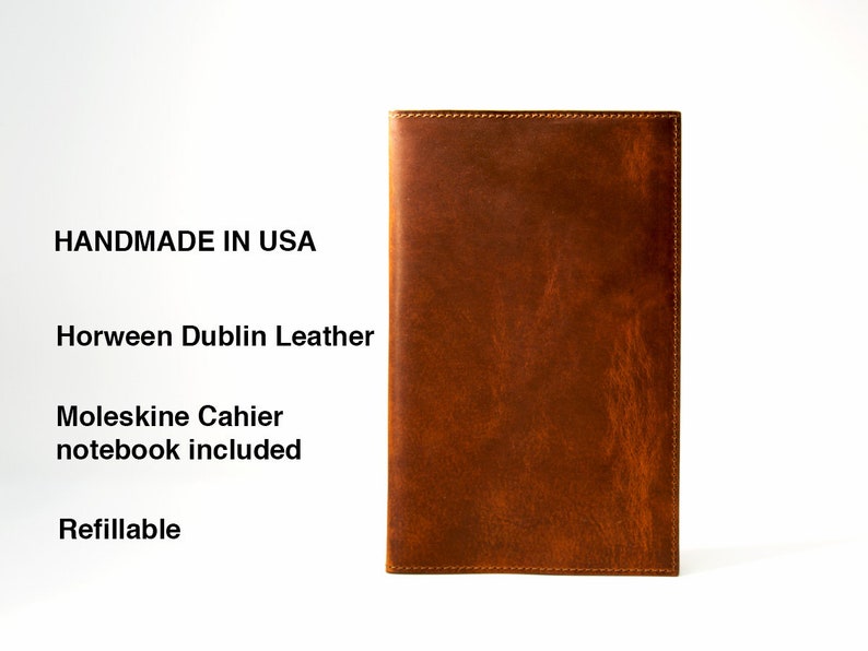 Leather Journal Horween Leather Cover for Moleskine Cahier Etsy