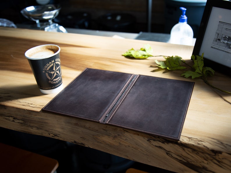 Leather Custom Menu Holder / Hard Cover Menu Folder with Etsy