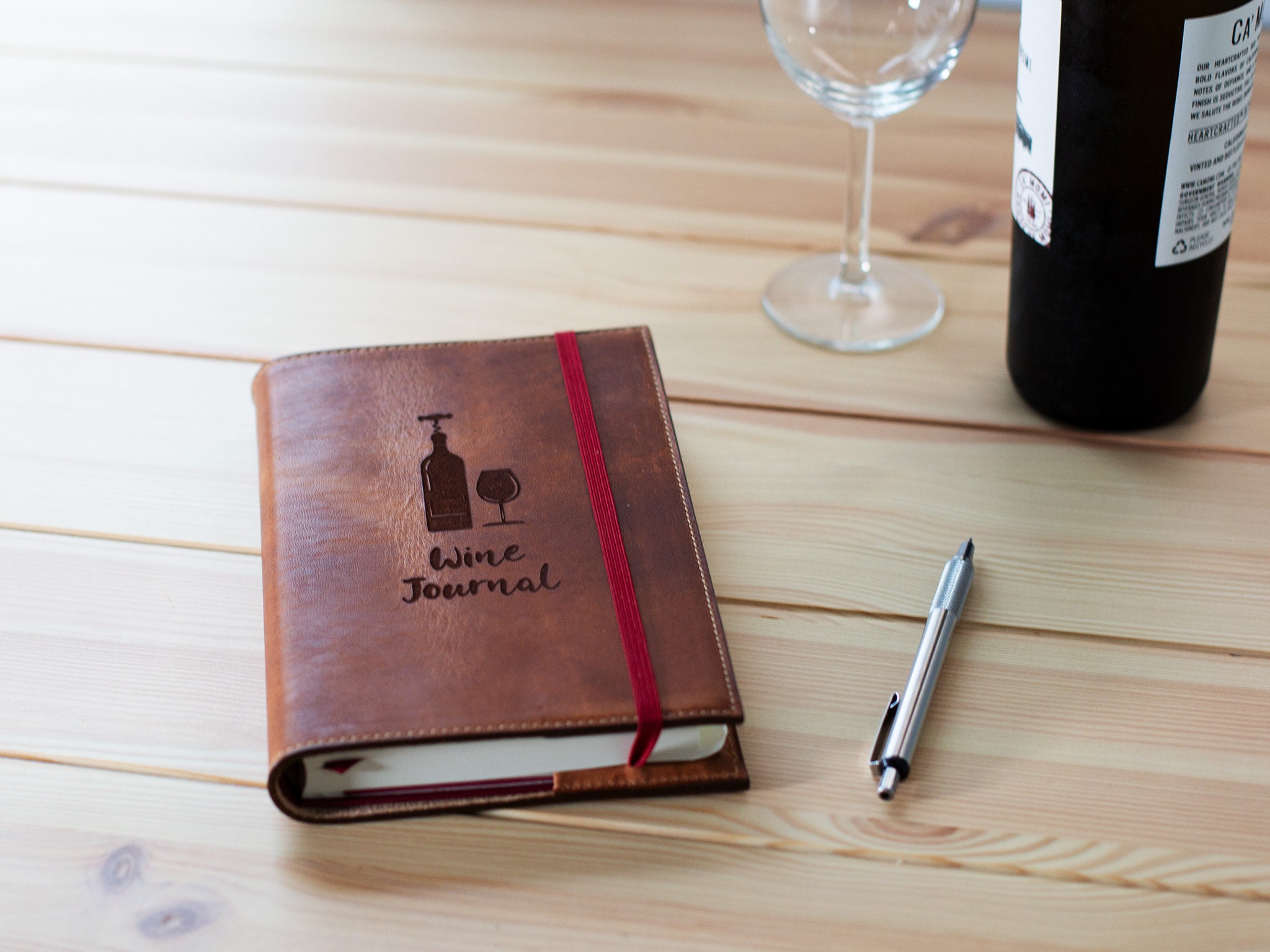 schuur canvas kofferbak Moleskine Wine Journal Cover / Leather Cover for Moleskine - Etsy