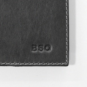 Passport Cover, Leather Passport Cover, Horween Leather Passport Cover, Black Passport Cover, Personalized Passport Cover image 2