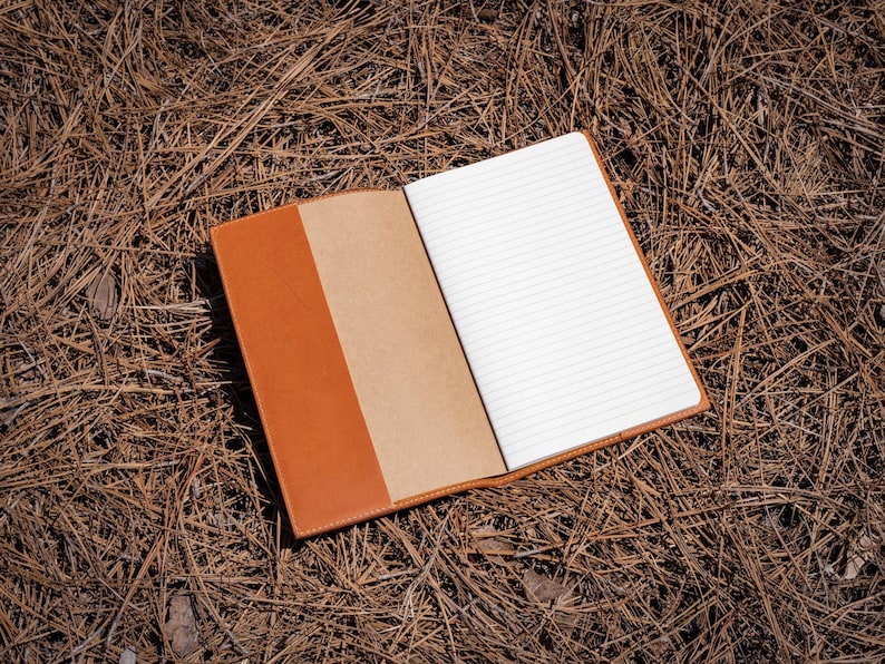 Leather Moleskine Journal Cover, Custom Engraving Journal, Personalized Refillable Notebook image 5