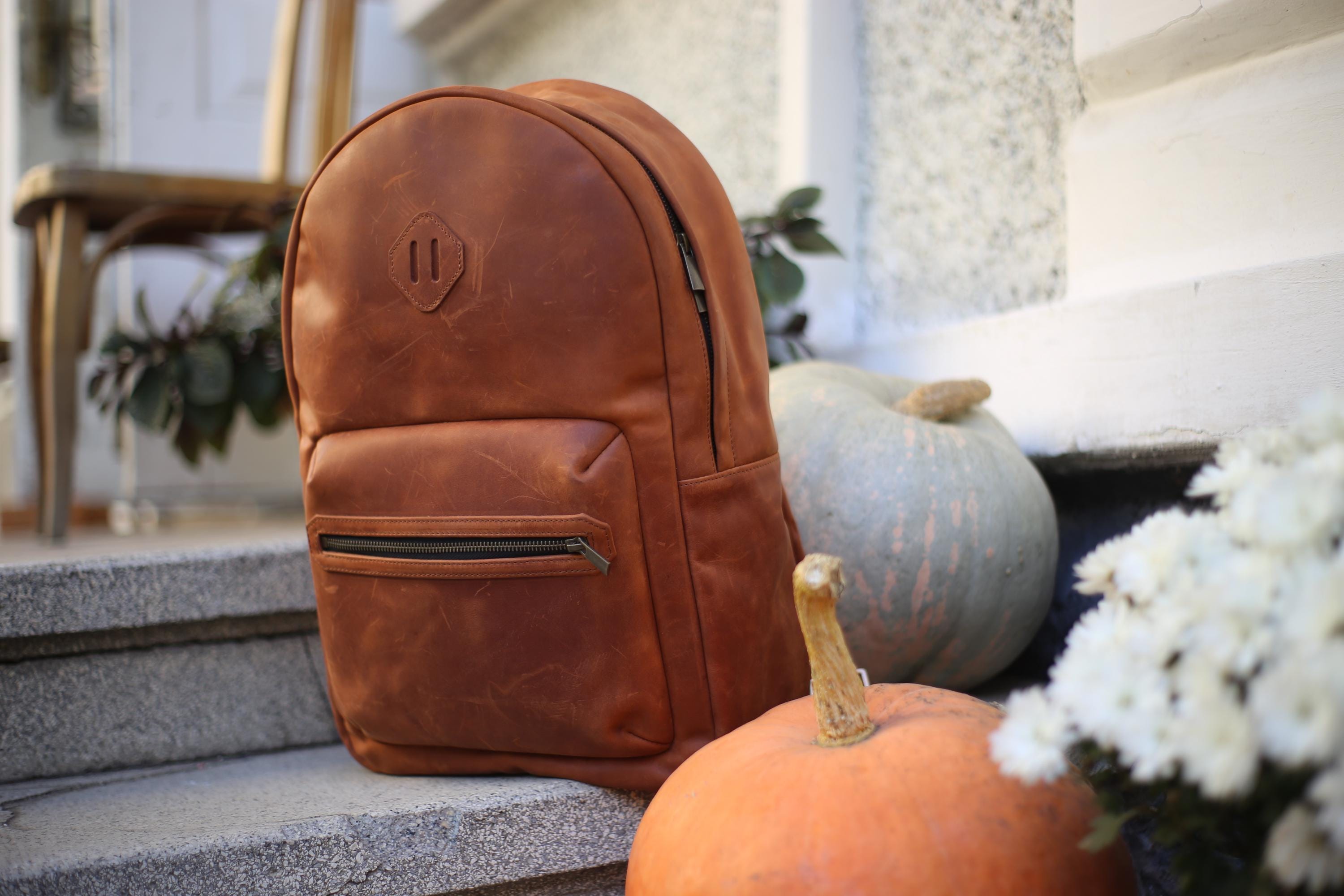 Red Leather Backpacks for Men - Etsy