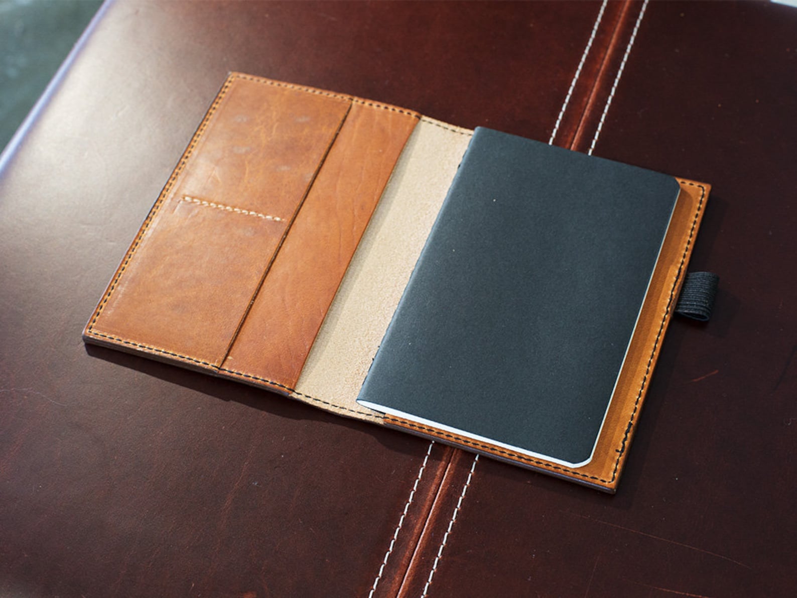 Leather Journal Case With Pockets and Pen Holder Pocket Etsy