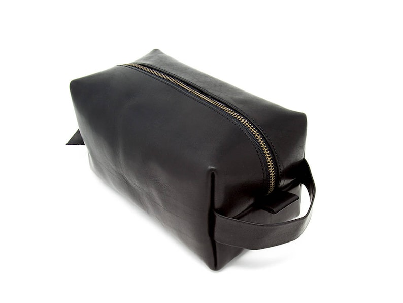 Leather Toiletry Bag Mens Kit Dopp Image 0