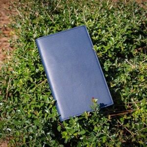 Leather Moleskine Journal Cover, Custom Engraving Journal, Personalized Refillable Notebook Navy