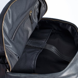 Leather Backpack Men / Women Leather Rucksack Laptop Backpack Minimalist Backpack image 9