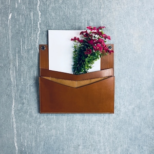 Wall Mount Mail Sorter, Hanging Storage Organizer, olpr Leather Mail Organizer, Horizontal Mailbox, Home Office Mail Box, Housewarming Gift