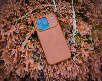 iPhone 17-skal i naturligt läder