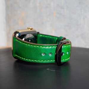 Emerald Green Apple Ultra Watch Strap / Milwaukee Leather Apple Watch Band 1-8 / Leather Band for Apple Watch / IWatch Band