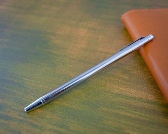 Ballpoint Pen, olpr Silver Pen, Tiny Pen, Office Supplies, Minimalist Pen, Teacher Gift, Mini Pen for Travelling, Extra Small Writing Pen