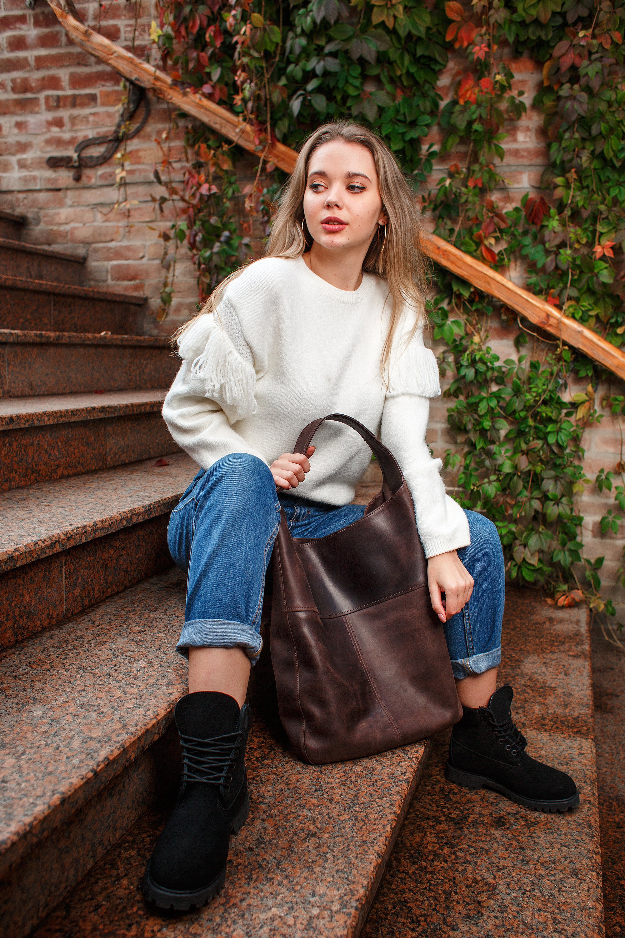 Hogsback Leather Handmade Leather Hobo Bag: Top Grain - Etsy