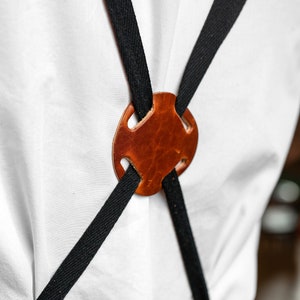 Green Waxed Barber Apron / Leather Canvas Working Apron / Milwaukee Leather Apron / Barber Apron with Leather Straps, Mother's Day, Mum Gift image 5