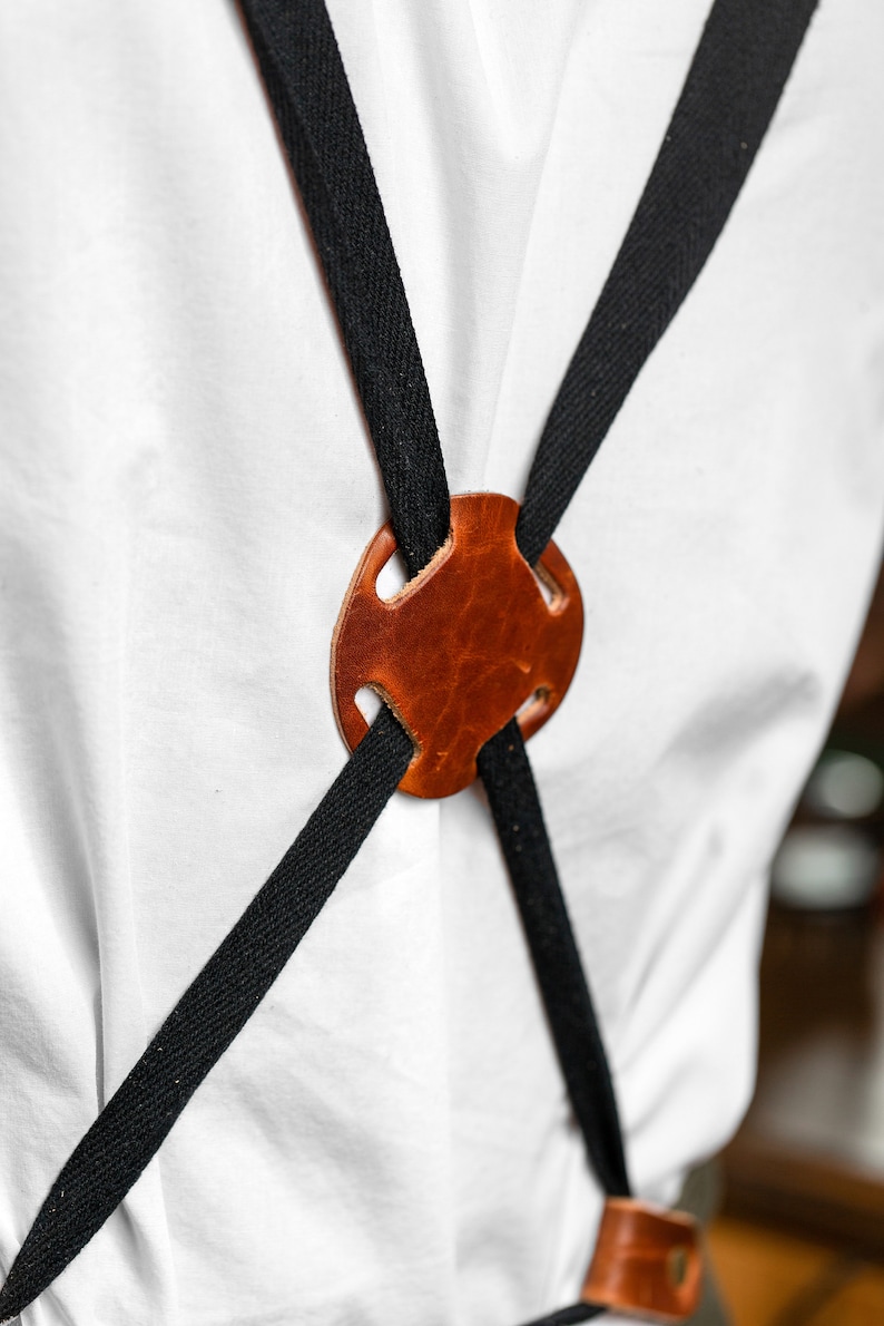 Green Waxed Barber Apron / Leather Canvas Working Apron / Milwaukee Leather Apron / Barber Apron with Leather Straps, Mother's Day, Mum Gift image 5