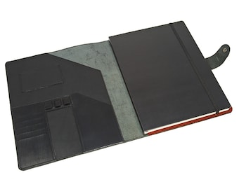 Personalized XXLarge 8.5 x 11 Leather Journal Cover, iPad Portfolio, Moleskine Compatible