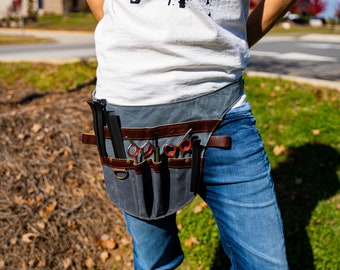 Estuche para tijeras, estuche para tijeras, estuche para tijeras gris personalizado, Spirit for Barbers, bolsa para cinturón de herramientas para florista, regalo para peluquero