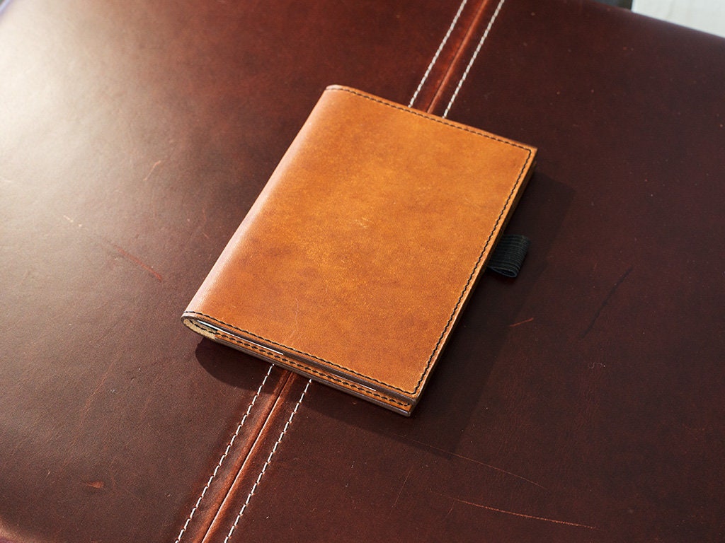 Leather Journal Case With Pockets and Pen Holder Pocket Etsy