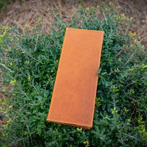 Engraved Leather Menu Cover: Bifold Restaurant Menu, Personalized Logo