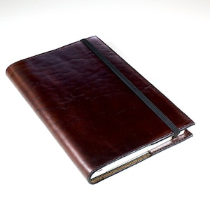 Hervulbare leren dagboekomslag | Moleskine groot klassiek dagboek | Gepersonaliseerde leren notitieboekomslag