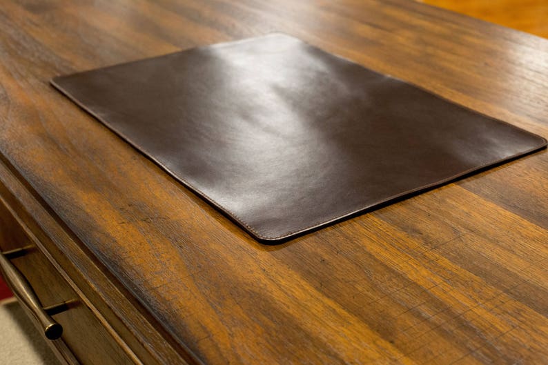 Leather Table Mat Chromexcel Brown Leather Desk Mat Custom Etsy