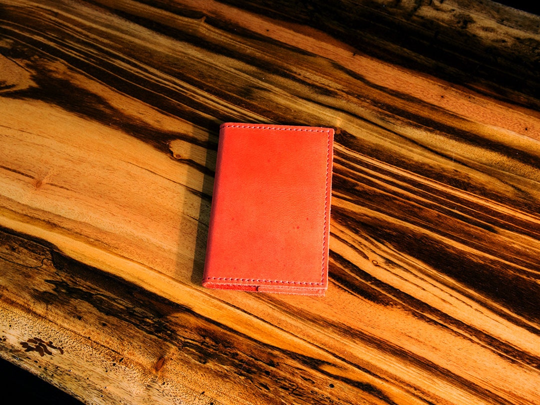 Handmade Red Leather Mini Journal Cover, Pocket-sized Moleskine Volant ...