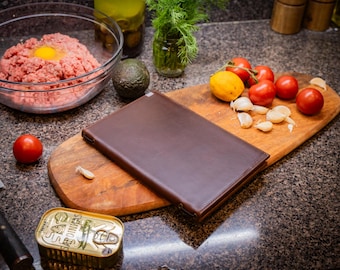 Leather Restaurant Menu Cover / Custom Menu with Logo Engraving / A5 Cover / Logo for Cafe Menu / Menu Holder / Hardcover Menu