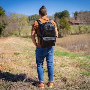 Italian leather Backpack Urban for Man - Black, Urban Backpack, Stylish Handmade Man Bag, Backpack for everyday wear, gift for him