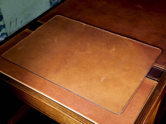 Horween Leather Table Mat Of Natural Color Protective Table Etsy