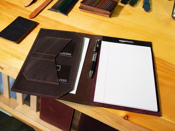 Leather Notepad Cover 5x8 in / Real Leather Personalized - Etsy