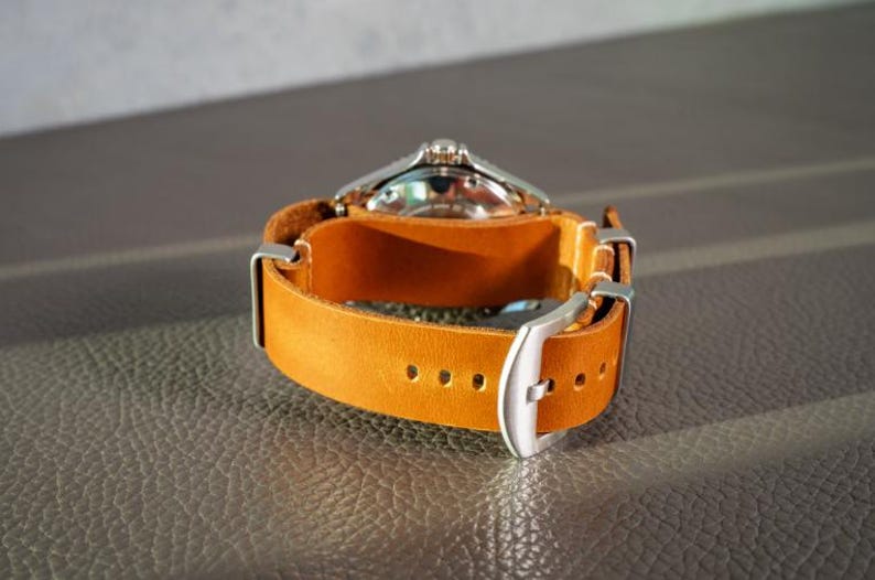 Natural Leather Watch Strap, One Piece Leather Watch Band, Premium