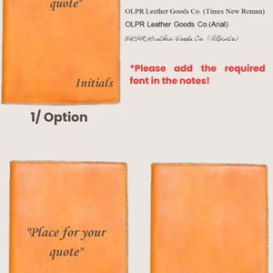 Leather Moleskine Journal Cover, Custom Engraving Journal, Personalized Refillable Notebook image 2