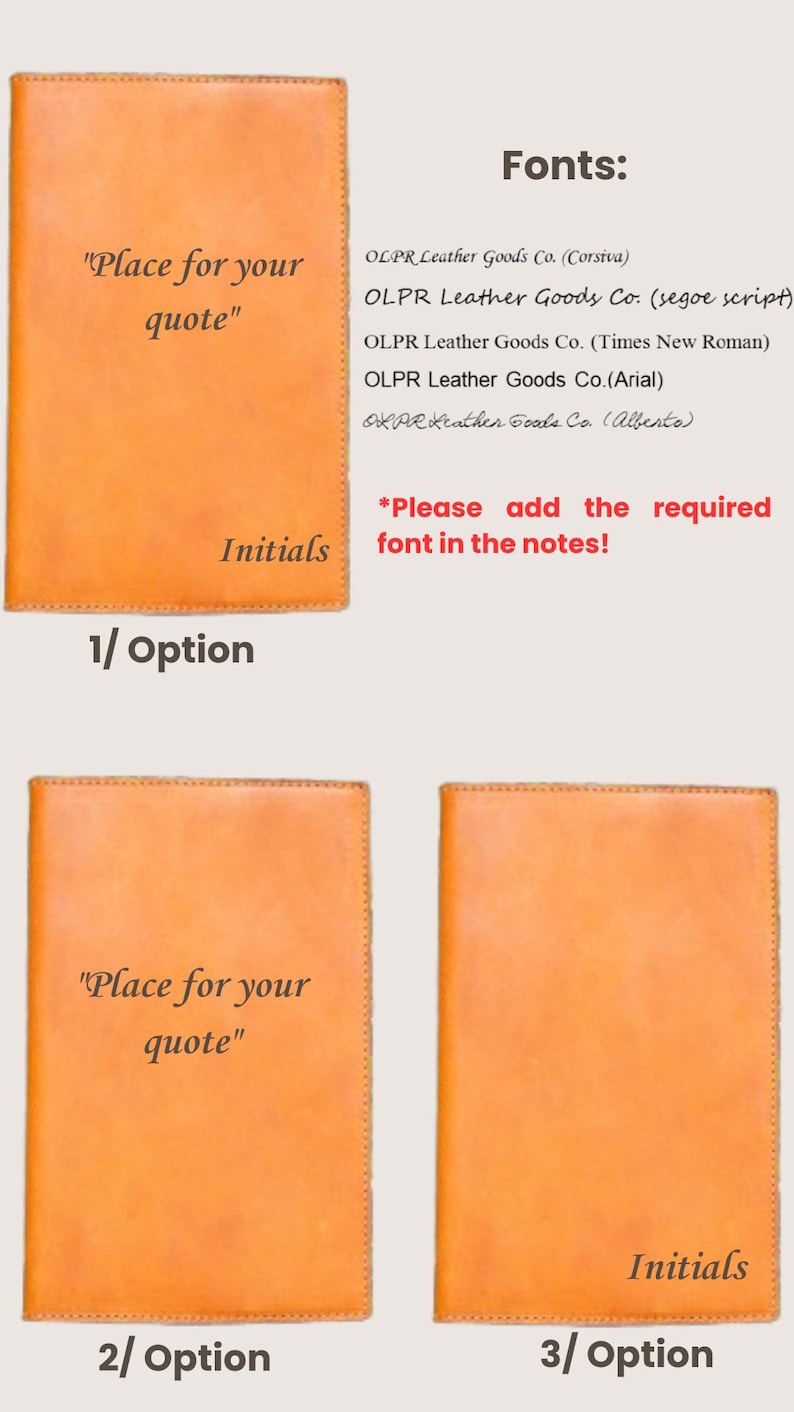 Leather Moleskine Journal Cover, Custom Engraving Journal, Personalized Refillable Notebook image 2