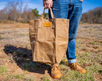 Shopper Bag, Large Shopper, Camel Canvas Shopping Bag, Men / Women Shopper Tote, Custom Canvas Tote Bag, Personalized Gift, Cotton Bag