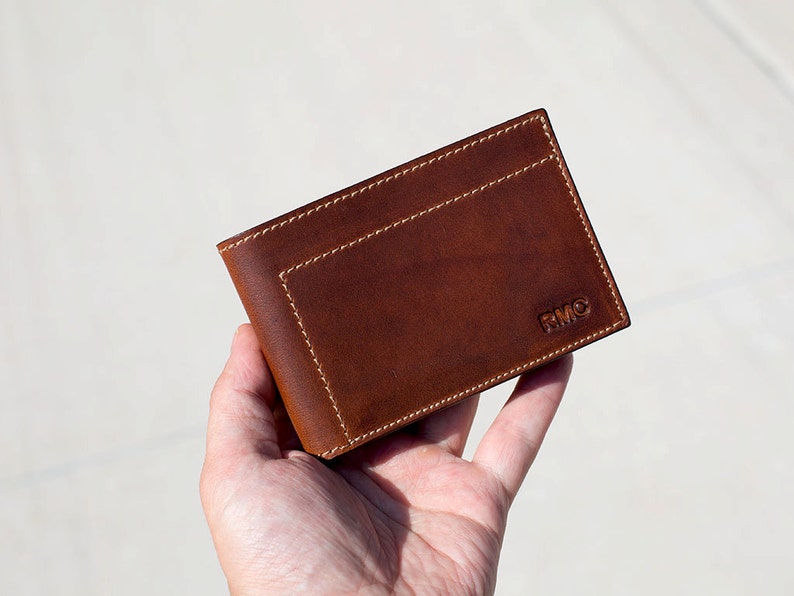 Leather Wallet Horween Leather Wallet Thin Wallet Etsy
