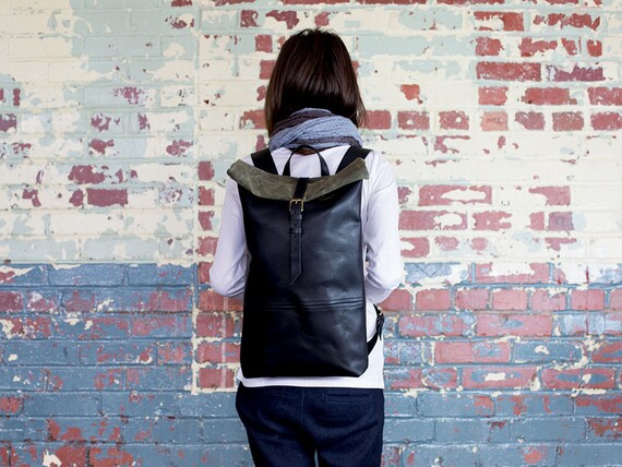 black rolltop backpack