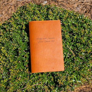 Leather Moleskine Journal Cover, Custom Engraving Journal, Personalized Refillable Notebook Natural
