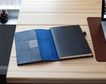 Leuchtturm1917 Leder Journal Cover, Benutzerdefiniertes Portfolio Milwaukee Blaue Tinte, Leuchtturm1917 A6 Taschenetui
