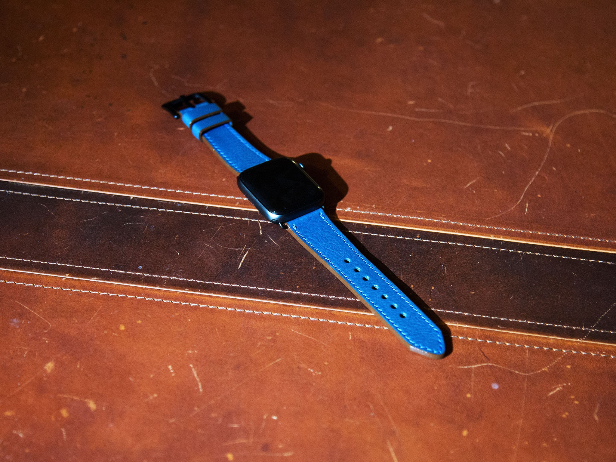 Apple Watch Leather Band ™ Light Blue Ostrich Leather Strap