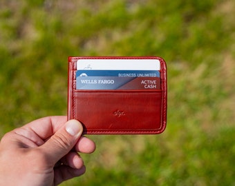 Vintage Leather Wallet, Nine Pockets Wallet, Personalized Small Wallet, Free Engraving, Men Wallet, Card Holder, Slim Brown Wallet, Men Gift