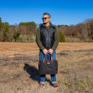 Maletín negro para hombre, bolso de mensajero, bolso de trabajo de lona y cuero, bolso de mensajero unisex, bolso para computadora portátil, bolso de hombro, regalo para hombres