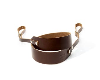 Personalized Leather Camera Strap, Full-Grain Brown Chromexcel, Fits DSLR