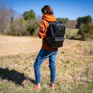 Italian leather Backpack Urban for Woman - Black, Urban Backpack, Stylish Handmade Bag, Backpack for everyday wear