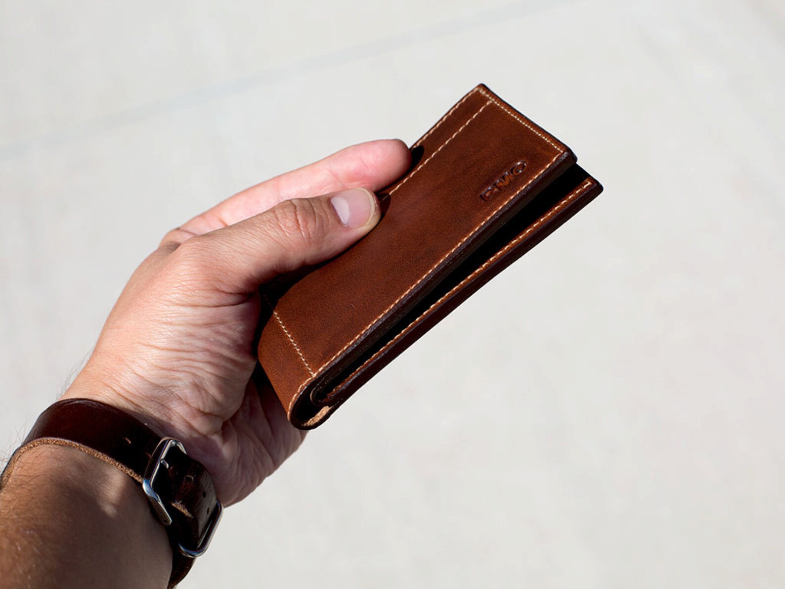 Leather Wallet Horween Leather Wallet Thin Wallet Etsy