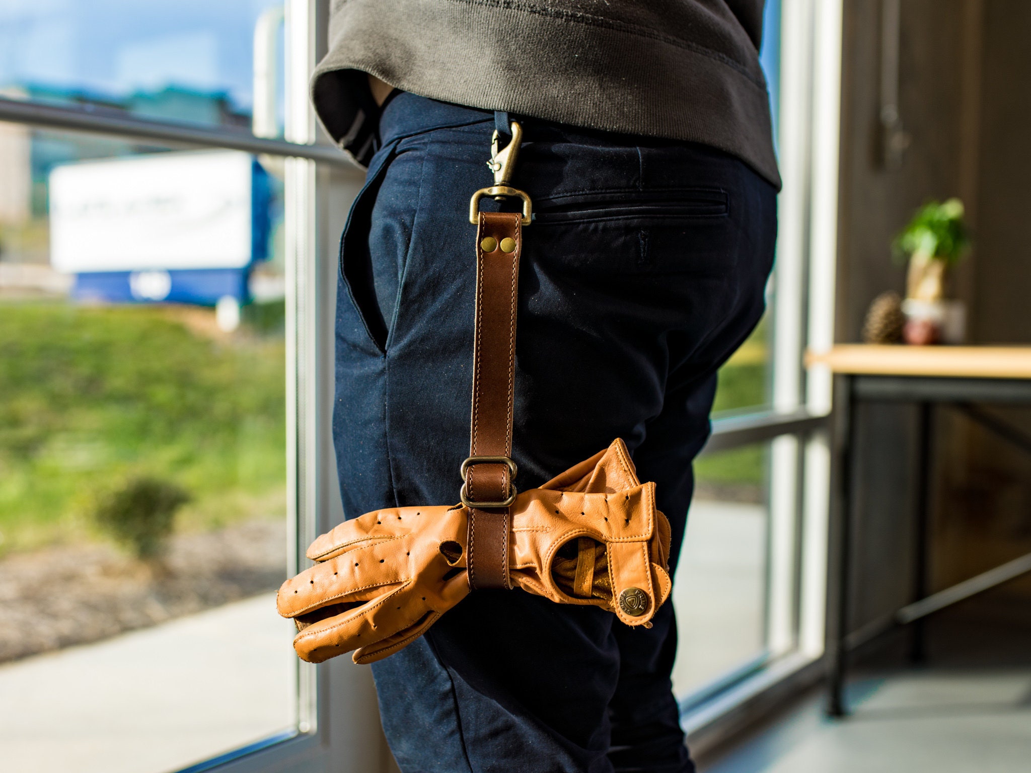 Leather glove best sale strap