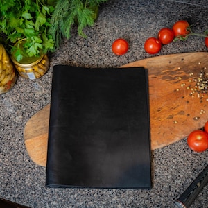 Menú simple con tornillos - Negro, Funda de cuero para menú con logotipo, Libro de menú, Carpeta de menú, Folio de menú personalizado, Soporte para menú de restaurante
