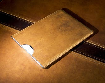 Handcrafted Leather iPad Sleeve, Full Grain, Protective Tablet Case