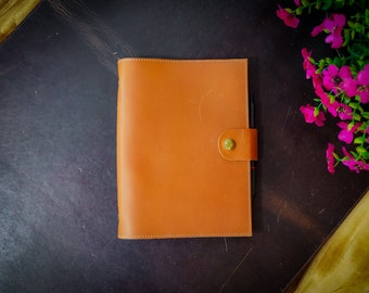 Leather Padfolio with Spiral Refill, Handmade Natural Leather Padfolio, Genuine Leather Folio, Classic Handcrafted Leather Padfolio