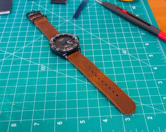 Brown Crazy Horse Leather Watch Band: Handcrafted Classic Strap