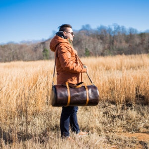 Milwaukee Brown Leather Travel Bag / Large Duffle Bag / Brown Leather Holdall Bag / Travel Large Luggage Bag image 3