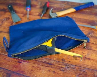 Gereedschapstas heren, handgemaakte canvas gereedschapskoffer, 4 kleuren, gratis personalisatie, gereedschapsetui met ritssluiting, opbergruimte voor gereedschap, gepersonaliseerde gereedschapstas met ritssluiting