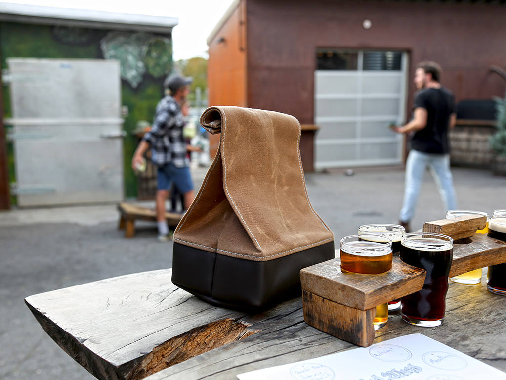 Horween leather Lunch Box Leather Lunch Bag Etsy